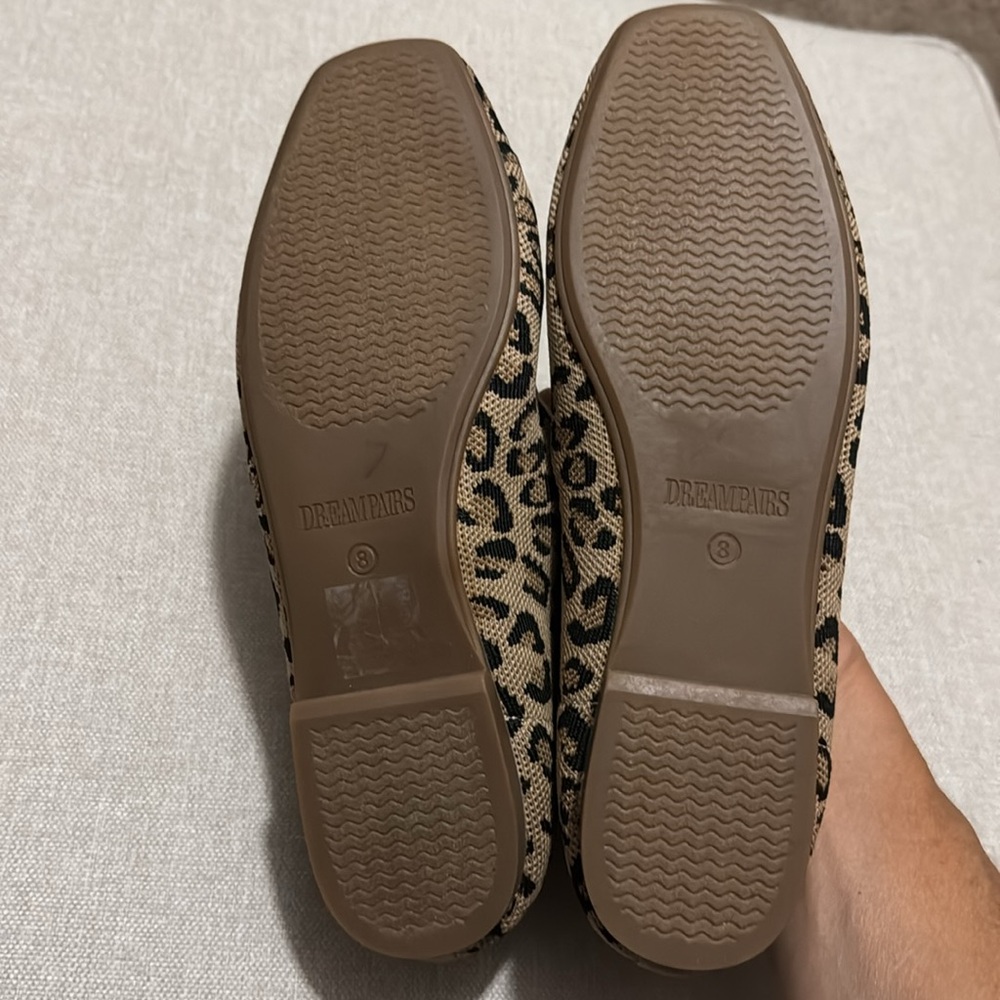 Like New Leopard Print SlipOn Flats-Knit-Sz 8-Brown/Black/Tan - Picture 7 of 13